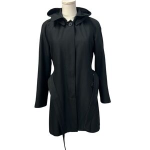 London Fog Single Breasted Hooded Trench Coat Waist Belt Removable‎ Lining Women